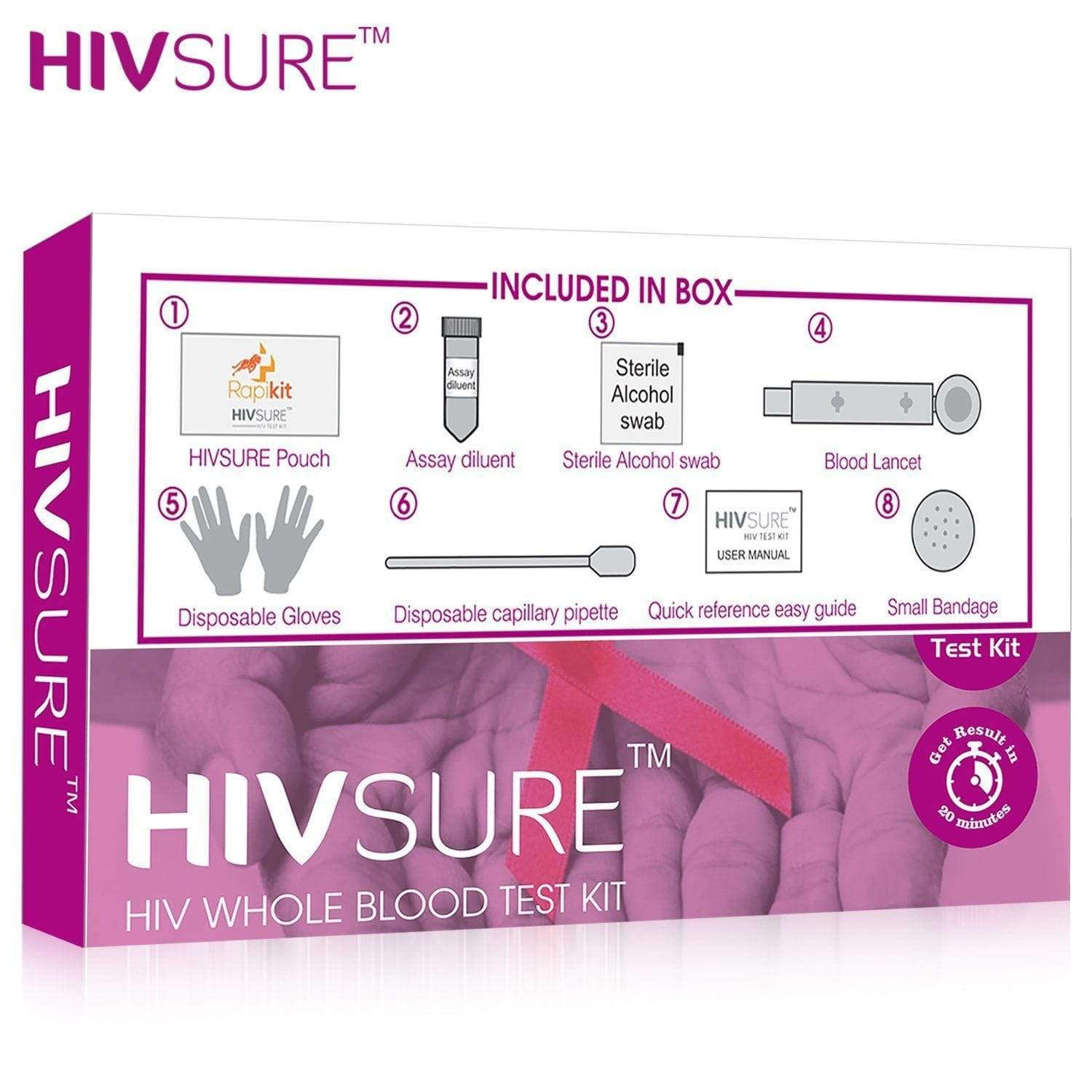 HIVSure Rapid Home Test Kit - Accurate & Easy to Use HIV Blood Test for Early Detection | Perfect for At-Home Screening, Travel Health Checks & Peace of Mind
