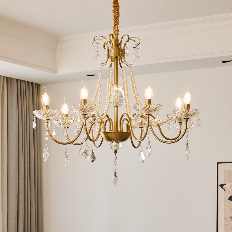Arcadia Crystal Chandelier - Elegant Modern Ceiling Light Fixture for Dining Room, Living Room & Bedroom Decor | Perfect for Home, Wedding & Luxury Interior Design