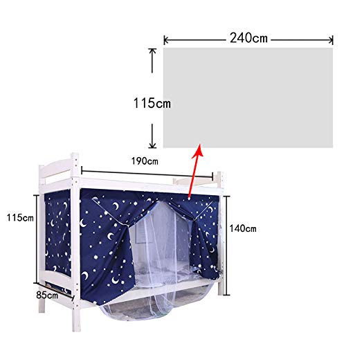 Aisi Mosquito Net Privacy Curtains for College Dorm - Blackout Bed Canopy with Shading Cloth Panel (Style 9) - Perfect for Student Dorms, Bunk Beds & Privacy Protection