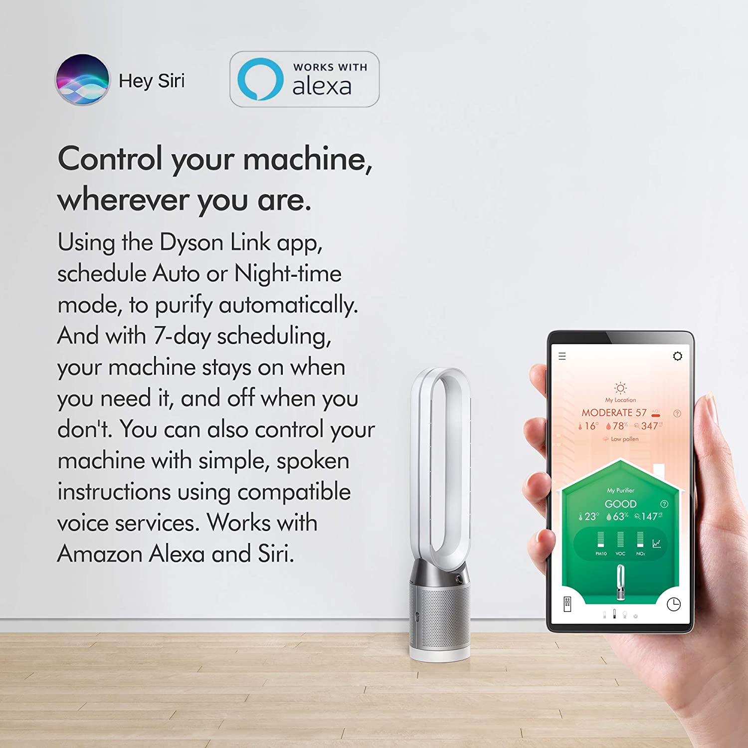 Refurbished Dyson TP04 Air Purifier Tower with Sensor - Excellent Condition & 1 Year Warranty | Official Dyson Outlet | Perfect for Bedrooms, Living Rooms & Offices