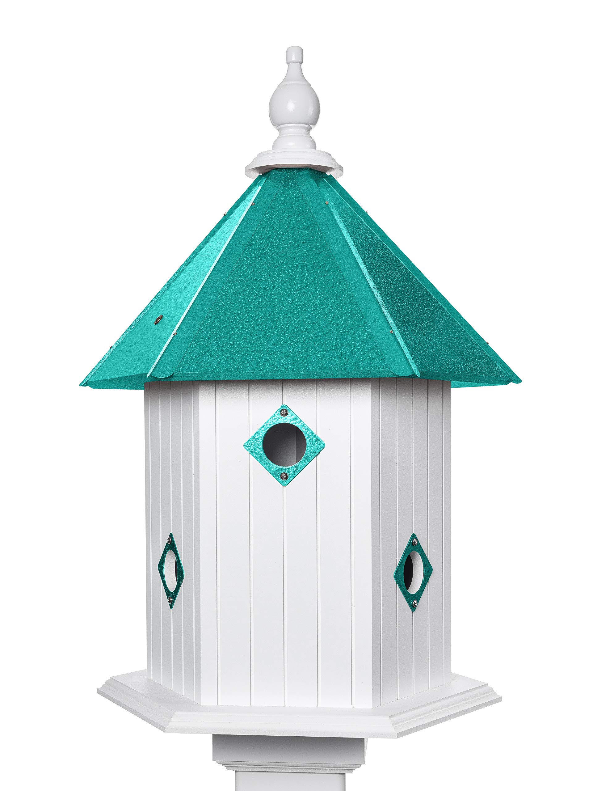 Handmade Magnolia Bird House with Beach Glass - Perfect for Garden Decoration & Outdoor Bird Watching