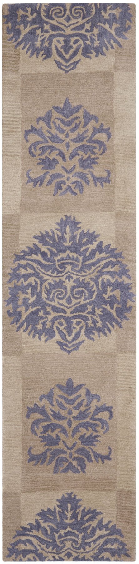 SAFAVIEH Wyndham Collection 8' x 10' Handmade Modern Wool Area Rug - Beige & Lavender Striped Design, Non-Slip Backing, Perfect for High Traffic Living Room, Bedroom, Office & Dining Room (WYD322A) - Adds Elegance & Comfort to Your Home Decor
