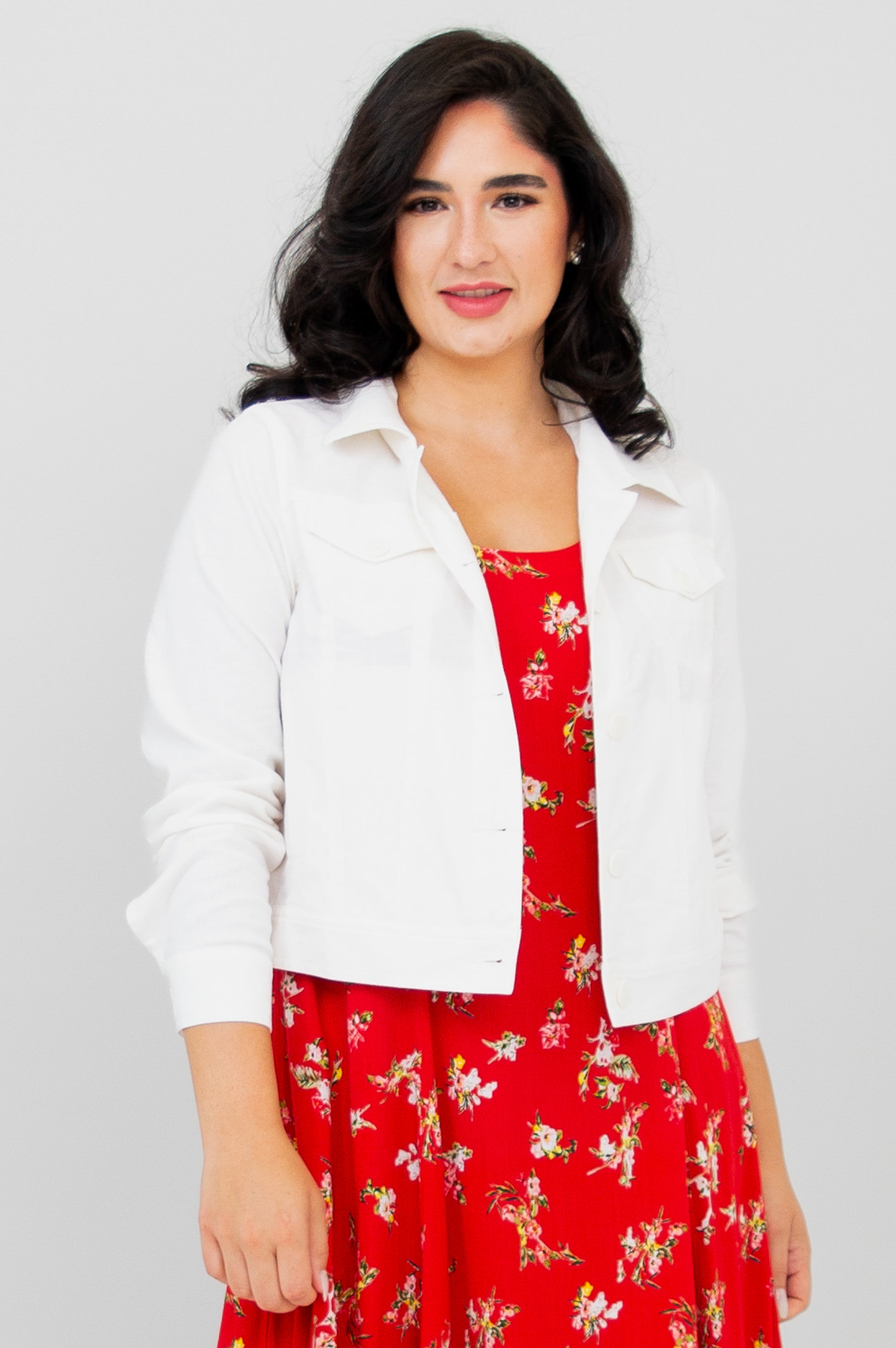 Colleen Jacket - White Linen Bamboo Blend Women's Lightweight Summer Jacket for Casual Outings & Beach Cover-Up