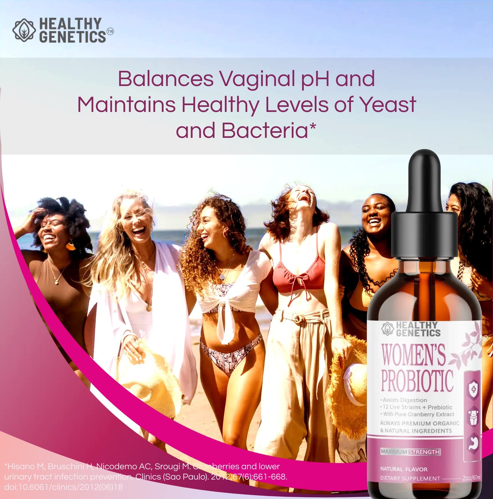Women's Liquid Probiotics with Prebiotic, Cranberry & Acidophilus for Digestive Health | Dairy-Free, Vegan, Non-GMO, Gluten-Free Supplement | 30 Servings | Supports Gut Health & Immune System | Perfect for Daily Wellness Routine & Travel