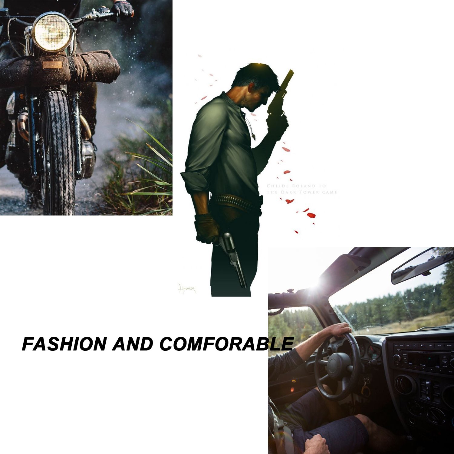 OZERO Men's Work Gloves - Premium Grain Deerskin Leather Shooting Gloves for Hunting, Riding, Driving, Gardening & Yard Work - Durable & Comfortable for Outdoor Activities (Black, Large) | Ideal for Jewelry Polishing, Farm Chores & Tactical Use