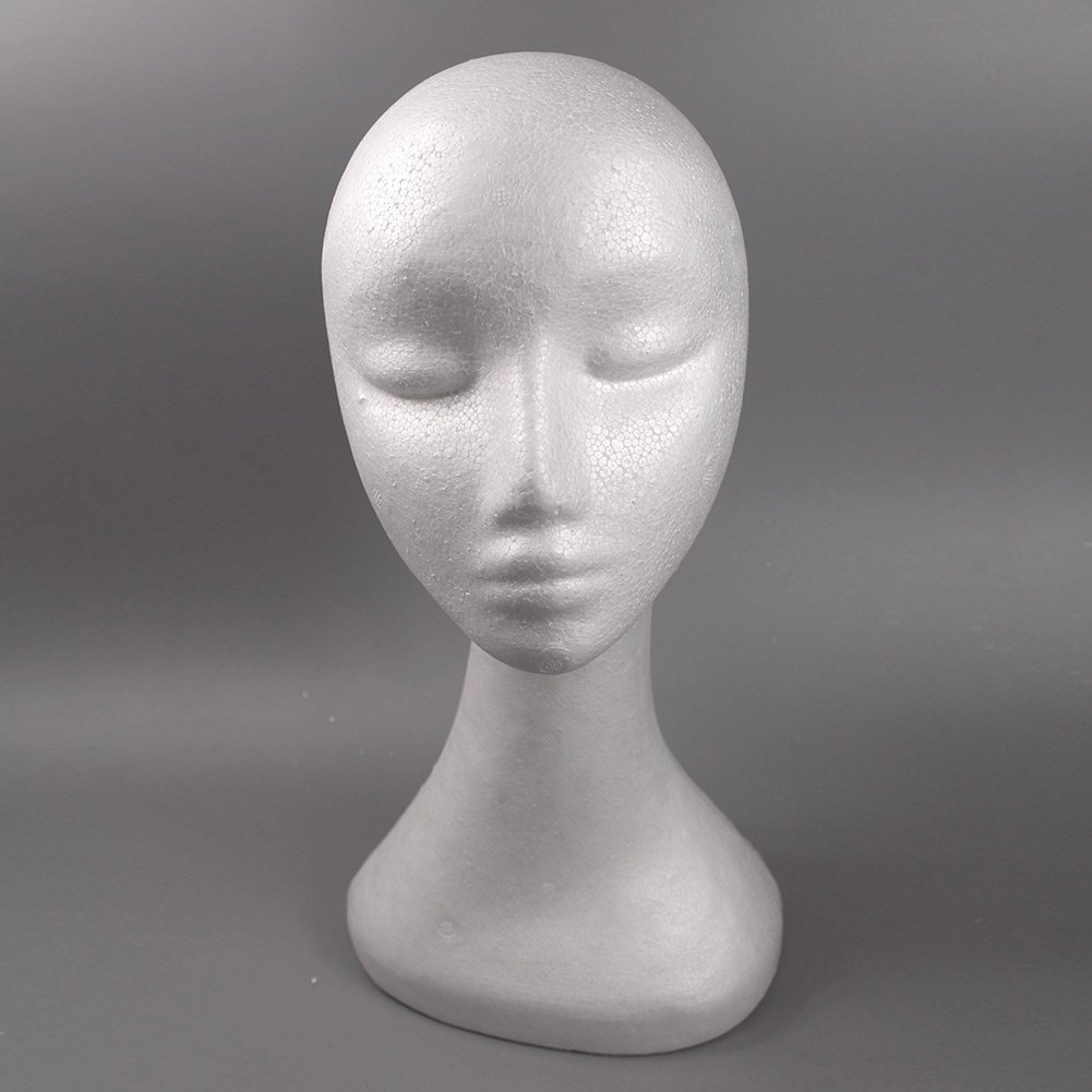 White Wig Head Mannequin - Female Display Stand for Wigs, Jewelry, Hats & Headphones | Perfect for Salon Styling, Home Storage & Retail Store Displays