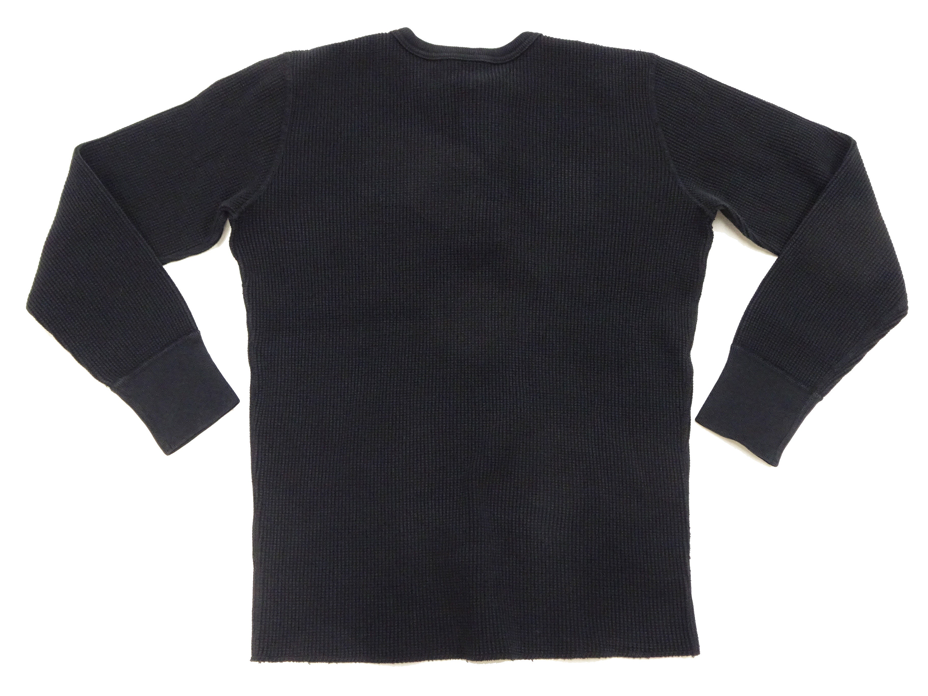 Studio D'artisan Men's Waffle Knit Thermal Henley T-Shirt - Long Sleeve Casual Shirt with 3-Button Placket, Heavyweight Thermal Tee (Model 9937) in Black - Perfect for Winter Layering and Outdoor Activities