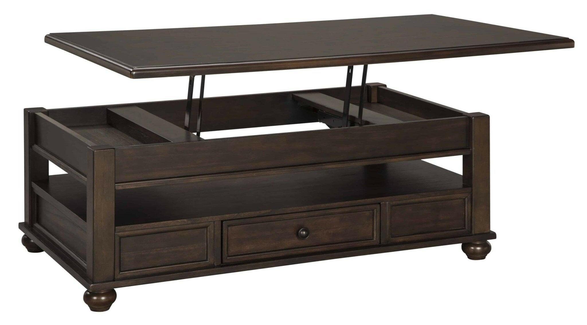 Barilanni Lift Top Coffee Table T9349 - Modern Lift-Top Design with Storage for Living Room, Home Office & Small Spaces - Perfect for Remote Work, Entertaining & Organization