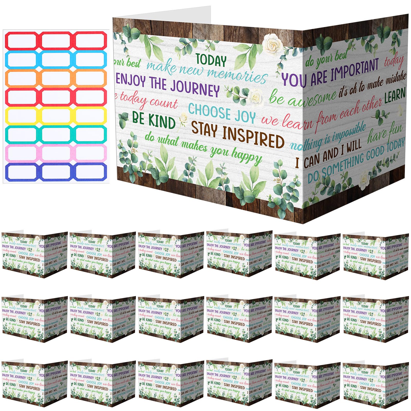 24 Pack Harloon Student Desk Privacy Dividers - Foldable Cardboard Study Carrels for Classroom & Testing - Reduce Distractions & Improve Focus (Greenery) - Perfect for Schools, Libraries & Homeschooling