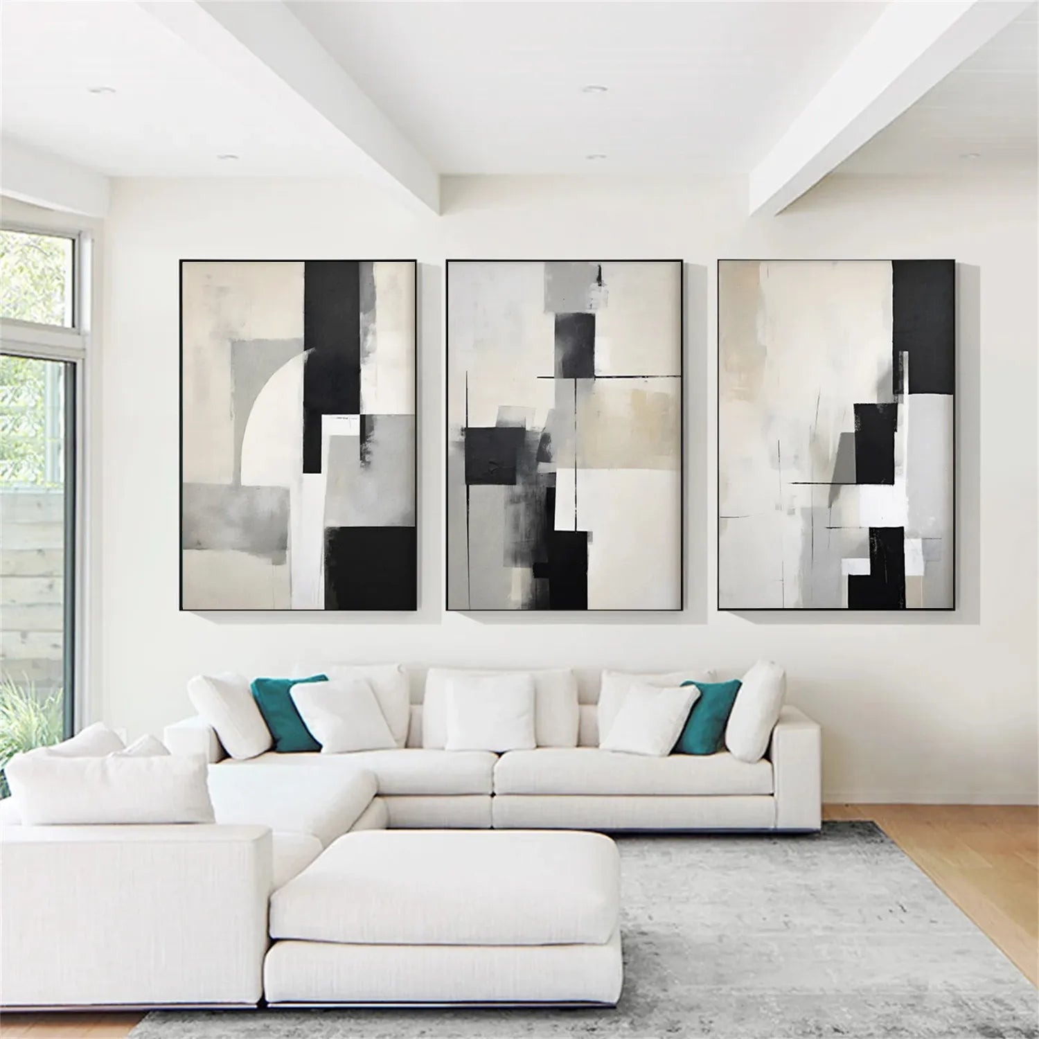 Abstract Painting Set of 3 - Modern Wall Art Canvas Prints #AB215 | Perfect for Living Room, Bedroom & Office Decor