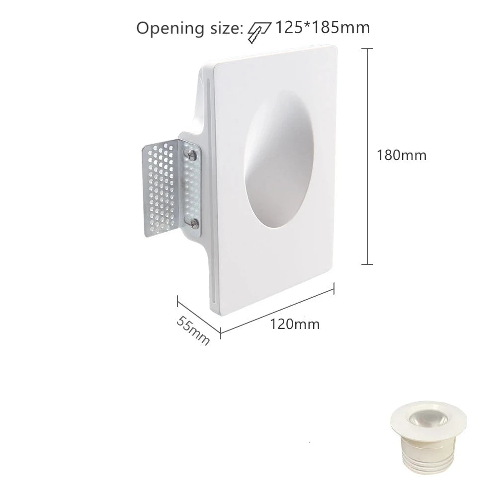 Modern Recessed LED Wall Light - Dimmable Waterproof Indoor/Outdoor Lighting for Living Room, Bedroom, Hallway & Patio