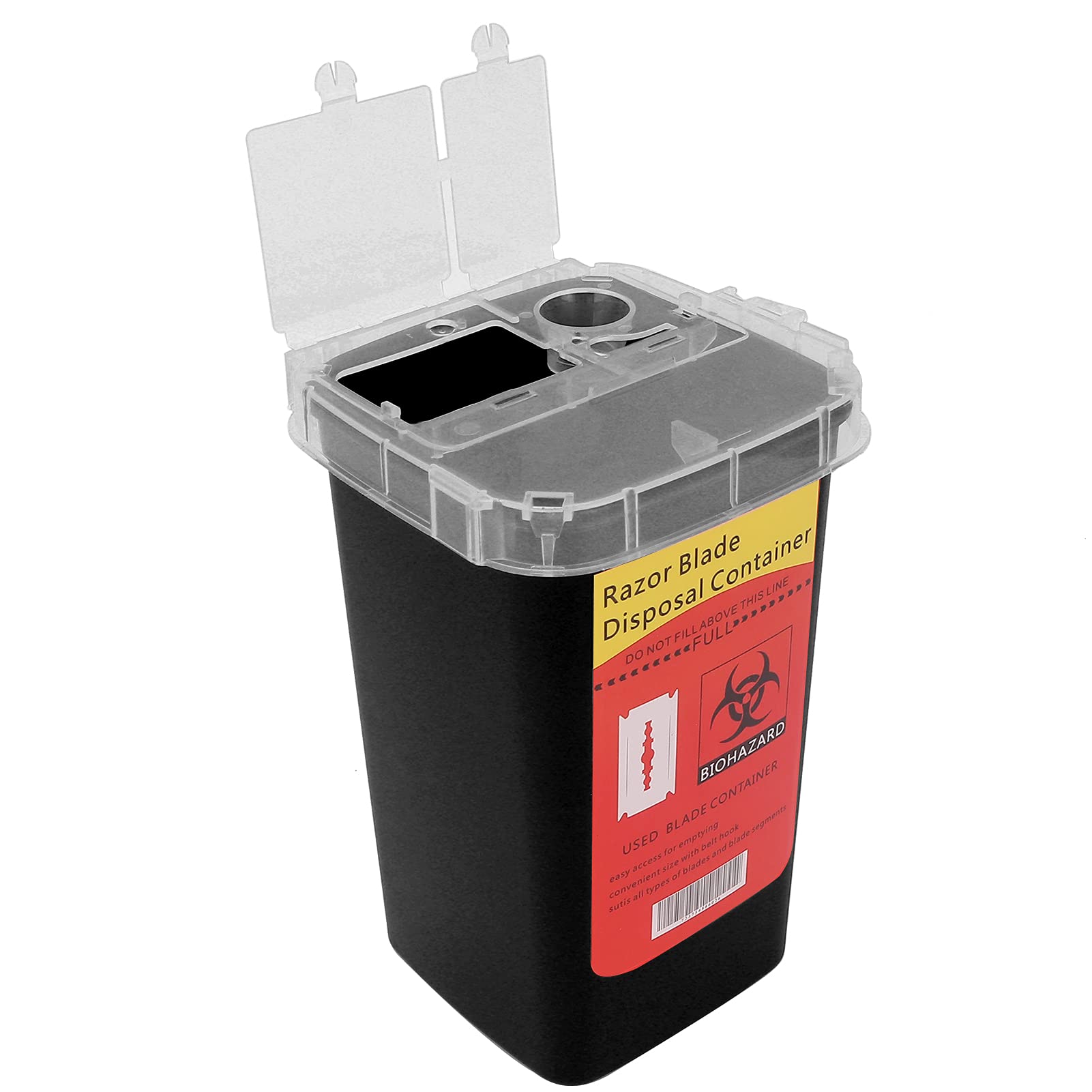 Ubersweet® Needle Disposal Container - Non-Toxic, Odorless & High Hardness Blade Sharps Box for Tattoo, Beauty & Hair Salons (Black) | Safe Medical Waste Disposal for Needles, Razors & Sharp Tools