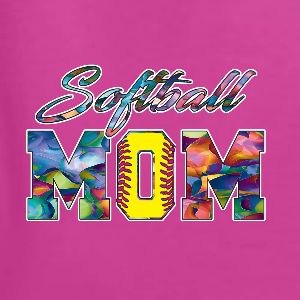 Wild Bobby Colorful Softball Mom Hoodie - Unisex Graphic Sweatshirt for Mother's Day Gifts, Team Sports & Casual Wear