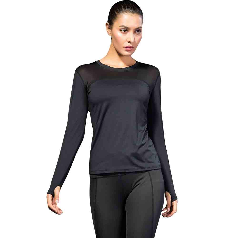3 Pack Women's Long Sleeve Performance Shirts - Moisture Wicking Base Layer, Quick Dry Athletic Tops with Thumb Holes for Running, Yoga & Outdoor Workouts