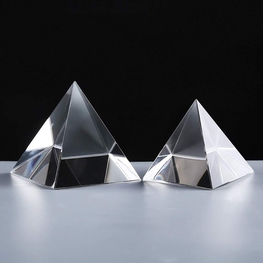 1pc Clear Crystal Prism Pyramid - Feng Shui Desk Ornament, Home & Office Decor, Meditation & Healing Tool - Perfect for Yoga Rooms, Meditation Spaces & Positive Energy Decor