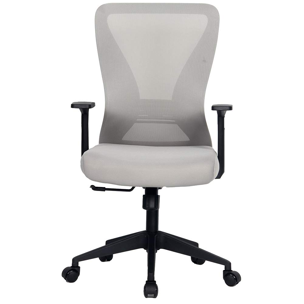 Modern Xelo Solo Mid-Back Ergonomic Office Chair - Adjustable Height Swivel Task Chair with Lumbar Support for Home & Office (Black/Gray) - Perfect for Long Work Hours, Gaming & Remote Work