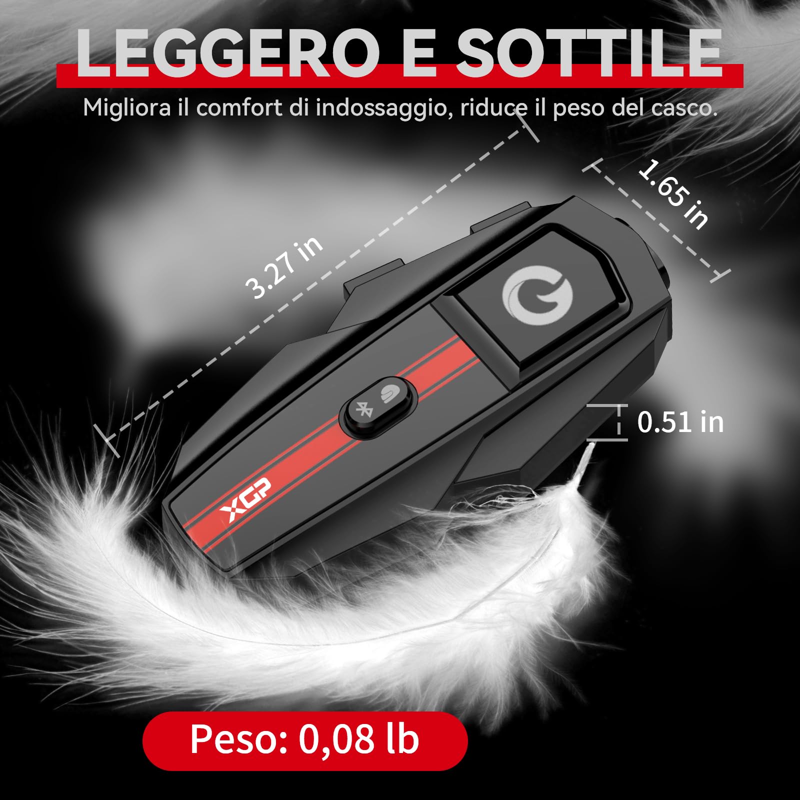 Motorcycle Bluetooth Headset V5.2 - Wireless Helmet Intercom with Music Sharing & IP67 Waterproof - Dual Rider Communication System with Deep Bass for Snowmobile, ATV, Skiing - Perfect for Adventure Riding & Group Tours (1 Pack)