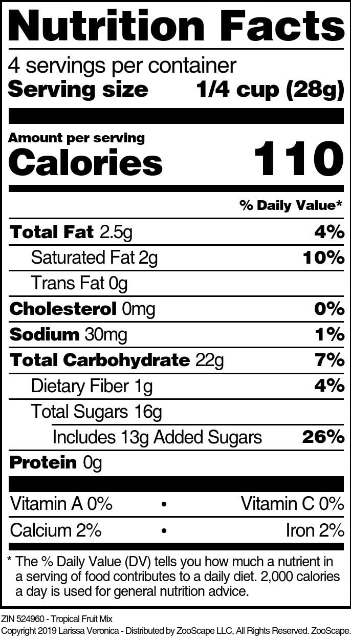 Tropical Fruit Mix Dried Snack - 4 oz Bag | Natural & Delicious | Perfect for Hiking, Travel & Healthy Snacking