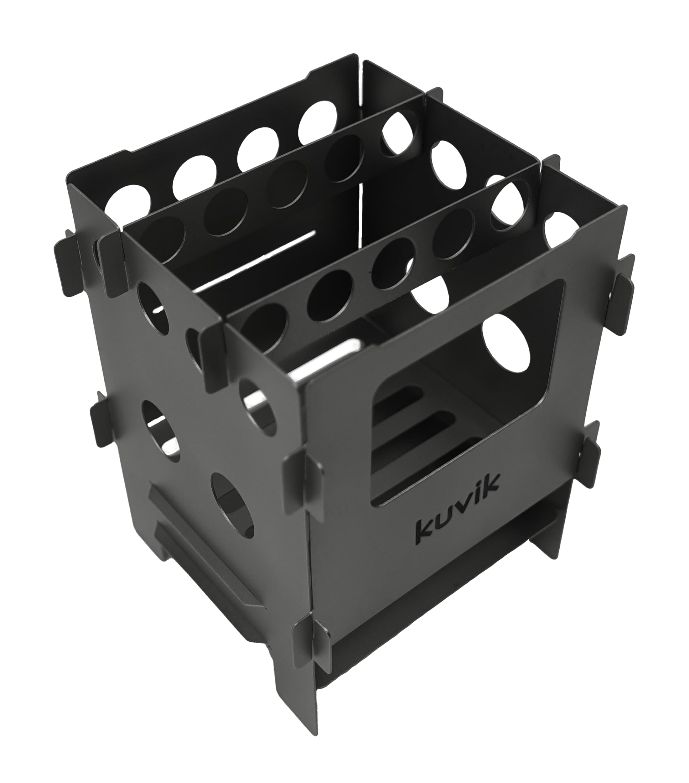 Kuvik Compact Titanium Wood Stove - Ultralight Portable Camping Stove for Backpacking, Hiking, Survival Gear | Perfect for Outdoor Adventures, Emergency Preparedness & Bushcraft Cooking