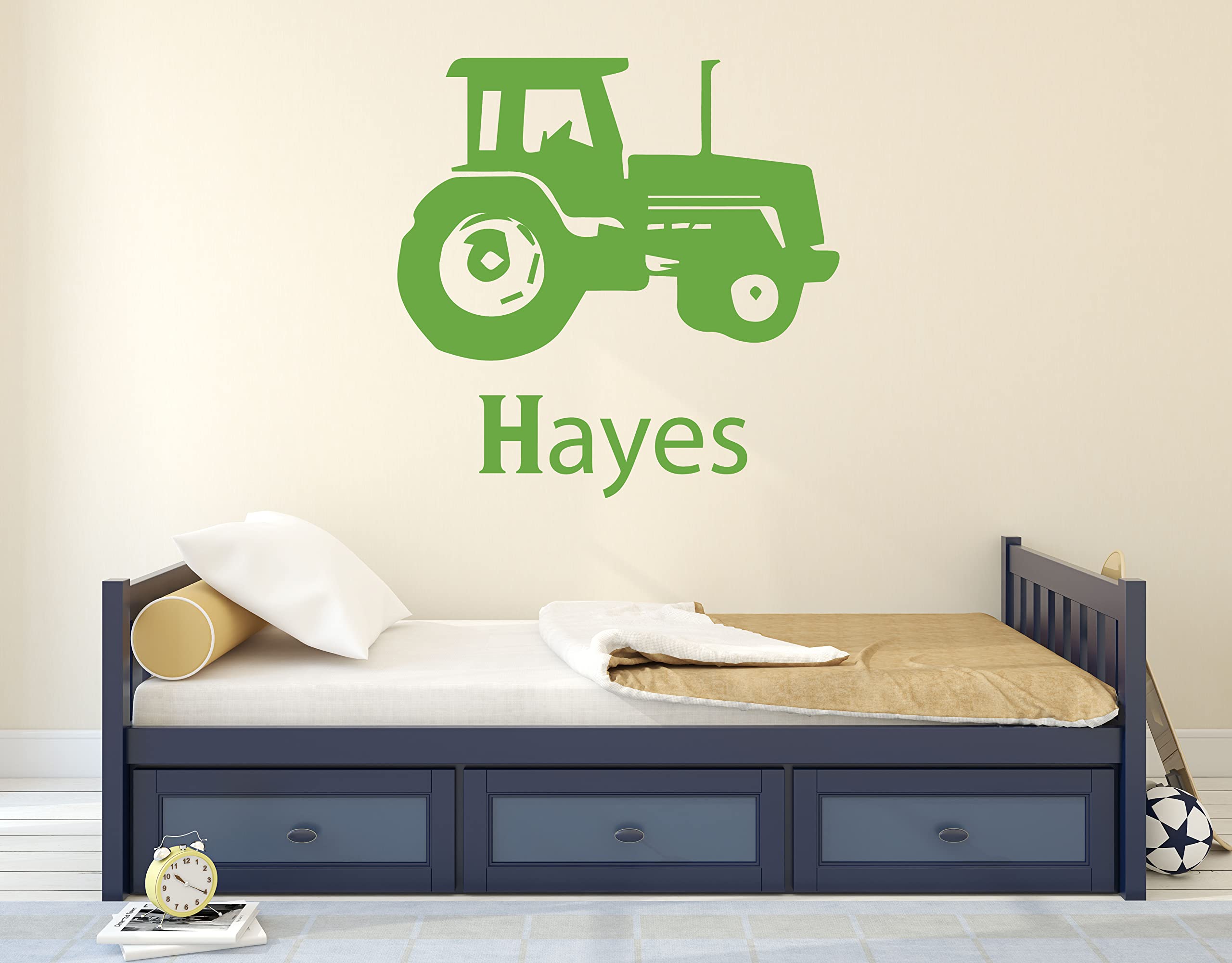 Custom Tractor Vinyl Wall Decal - Personalized Name Home Decor for Bedroom, Nursery, Barn & Game Room - Removable Wall Sticker - Perfect for Farmhouse, Kids Room & Man Cave Decor