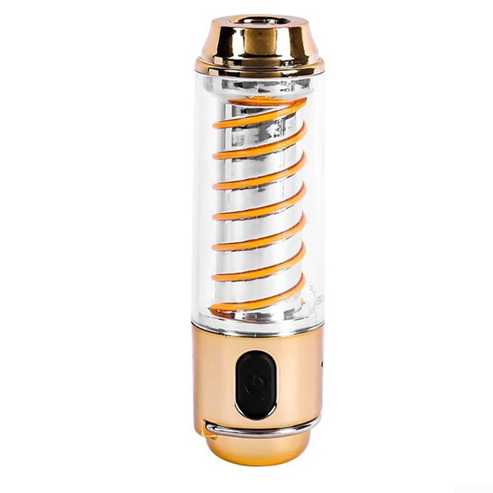 Rechargeable Outdoor Camping Flashlight - Portable LED Lighthouse Light for Hiking, Emergency, and Power Outages (Gold) | Perfect for Backpacking, Night Fishing, and Home Safety