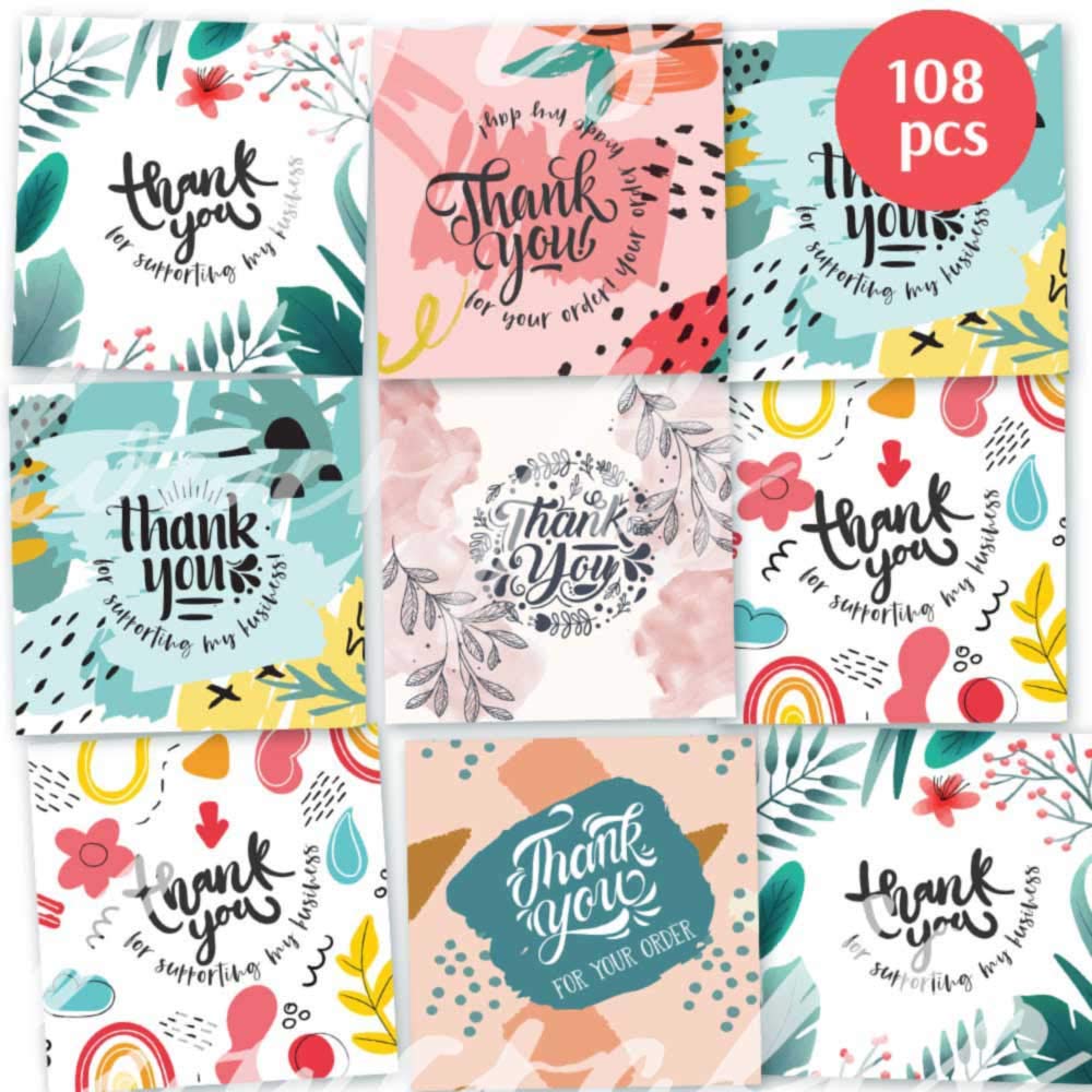 Howcrafts 108-Piece Thank You Cards for Small Business | 6 Unique Designs | 3.5
