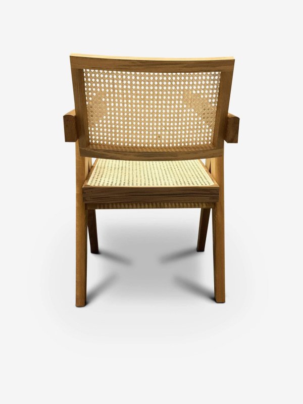 Handmade Designer A-Shaped Pierre Jeanneret 1955 Cane Office Chair - Mid-Century Modern Furniture for Home Office, Living Room & Workspace