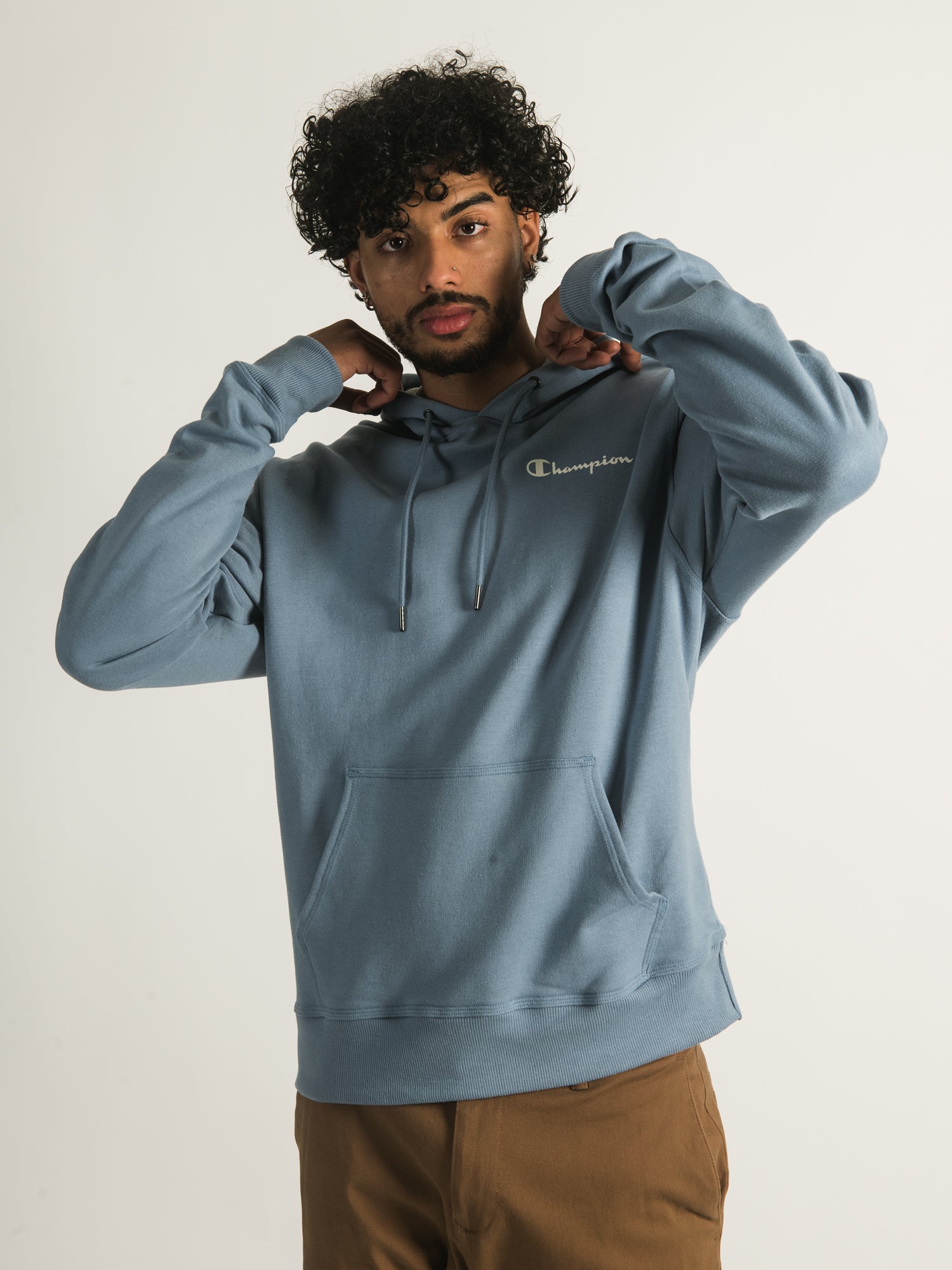 Champion Powerblend Script Hoodie - Men's & Women's Pullover Sweatshirt - Soft Fleece Lining, Comfort Fit - Perfect for Gym, Casual Wear & Outdoor Activities