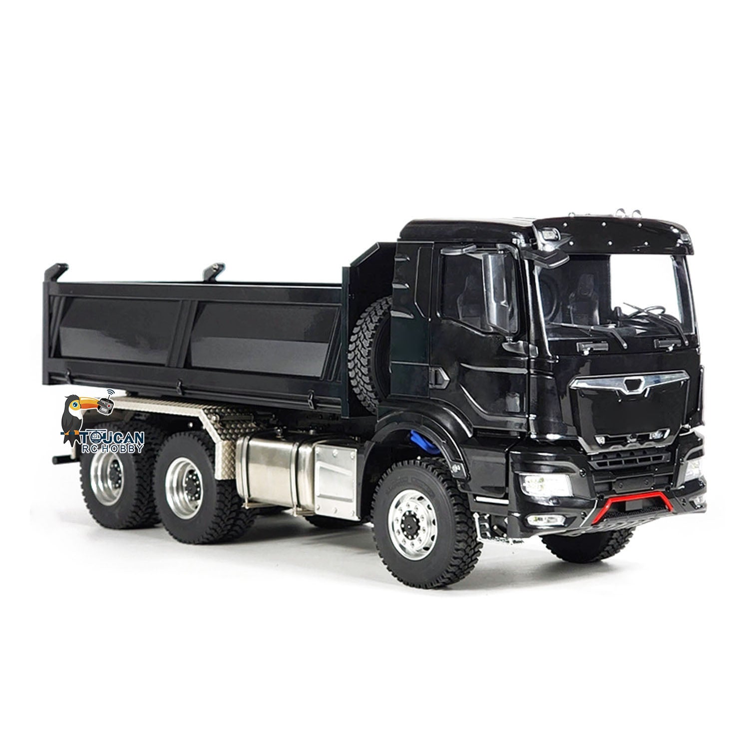 1/14 Scale 6x6 Hydraulic RC Dumper Truck - Remote Control Tipper Car with Metal Cabin, LED Lights & Realistic Sound - Pre-Assembled & Painted for Construction Site Play & Collector Display