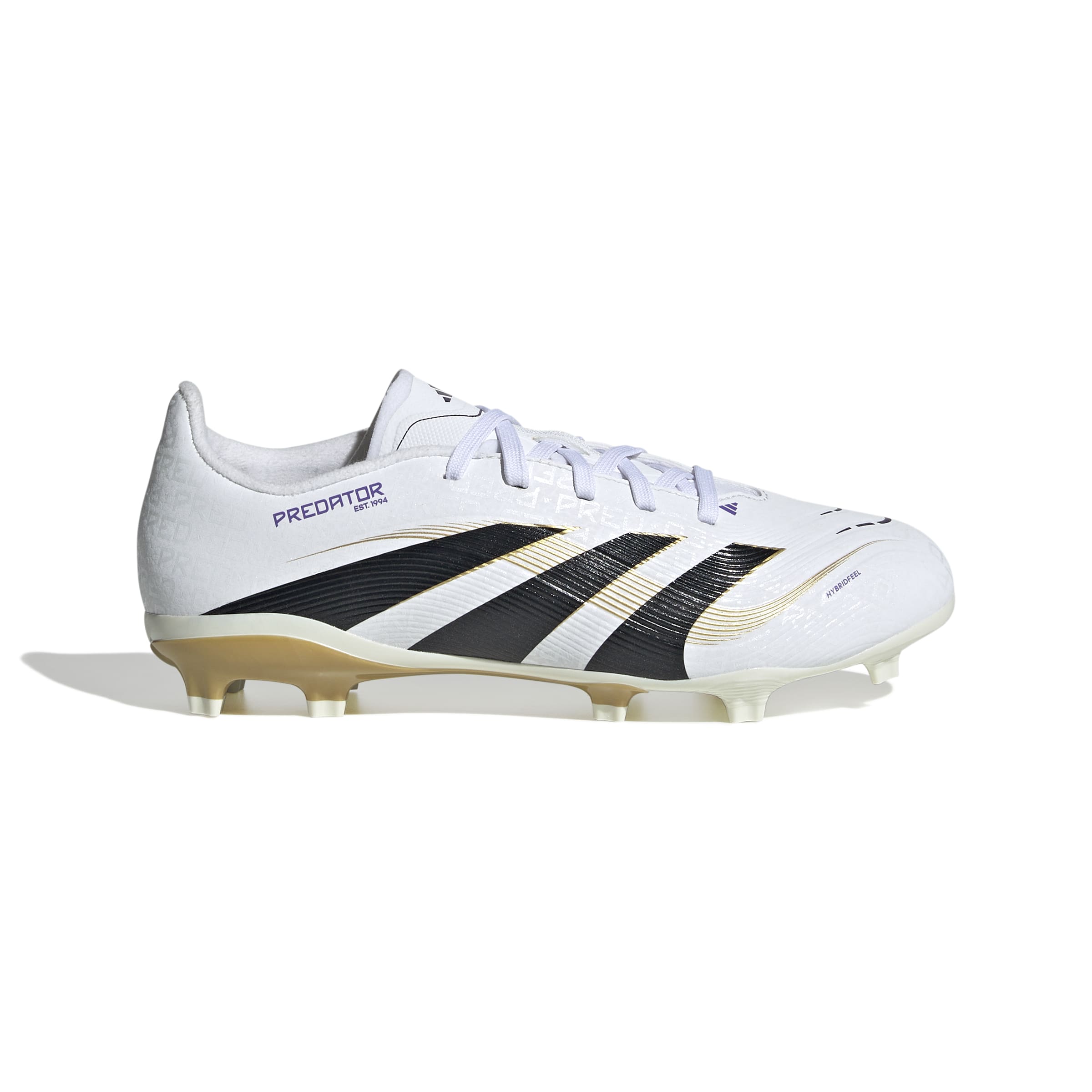Adidas Predator League FG/MG Junior Football Boots for Kids - White/Core Black/Gold Metallic - Firm Ground & Multi-Ground Soccer Cleats for Youth Players - Perfect for Training and Matches