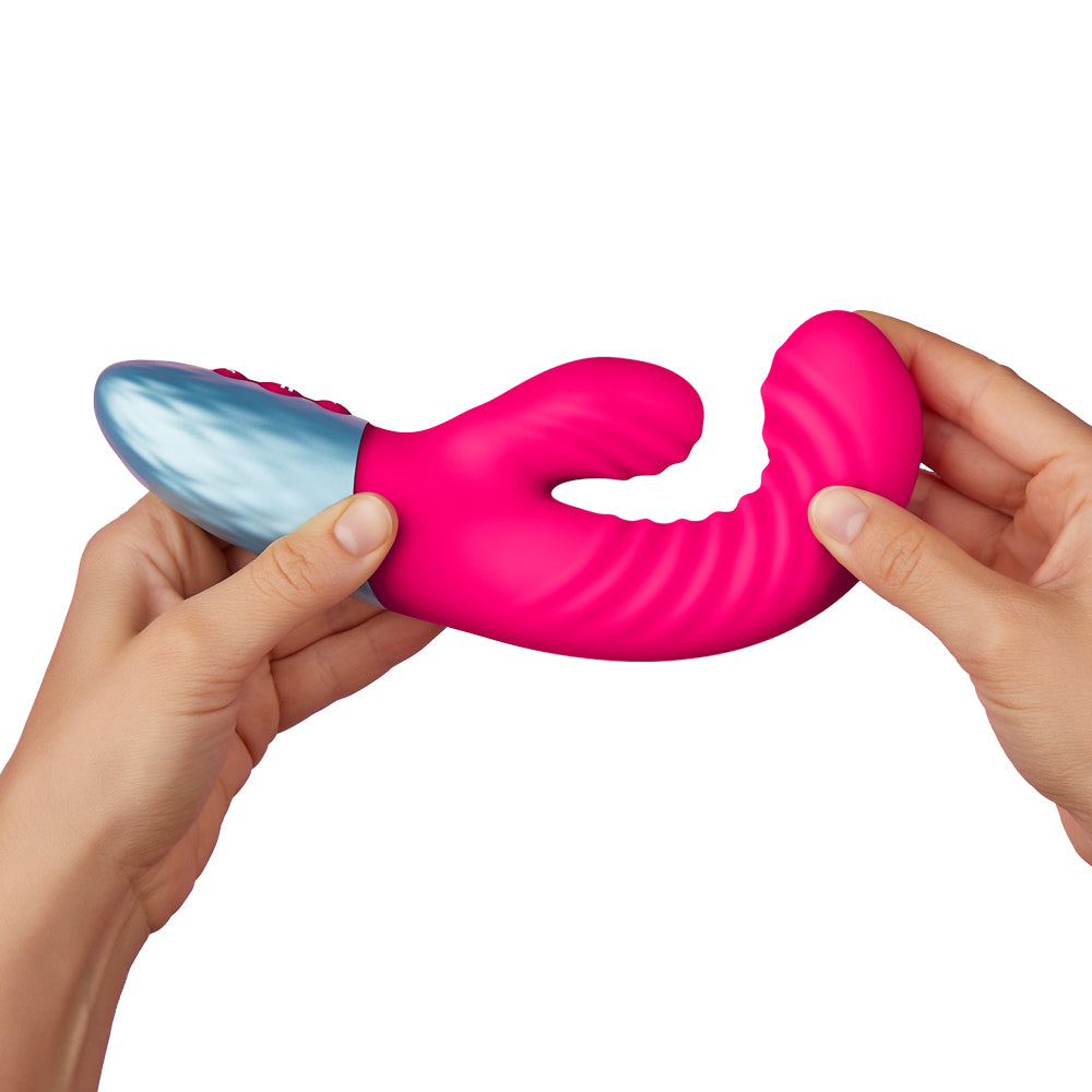 FemmeFunn Delola Dual Density Rabbit Vibrator - Premium Silicone G-Spot & Clitoral Stimulator for Women - Perfect for Solo Play & Couples Intimacy