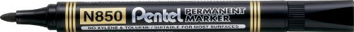 4-Pack PENTEL N850 Black Bullet Tip Permanent Marker Pens - Medium Point (N850-A) - Ideal for Office, School, Art Projects & DIY Crafts