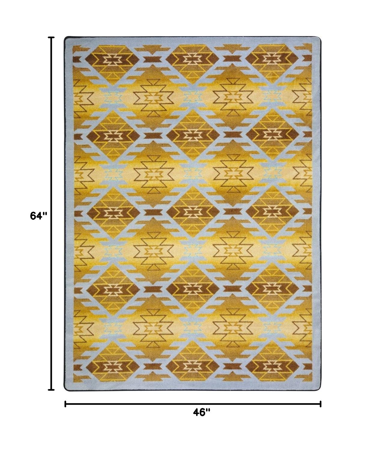 Joy Carpets Kaleidoscope Canyon Ridge Whimsical Area Rugs - Non-Slip Soft Living Room Rug, Copper Canyon Design - Perfect for Bedroom, Nursery, Kids Room & Playroom Decor