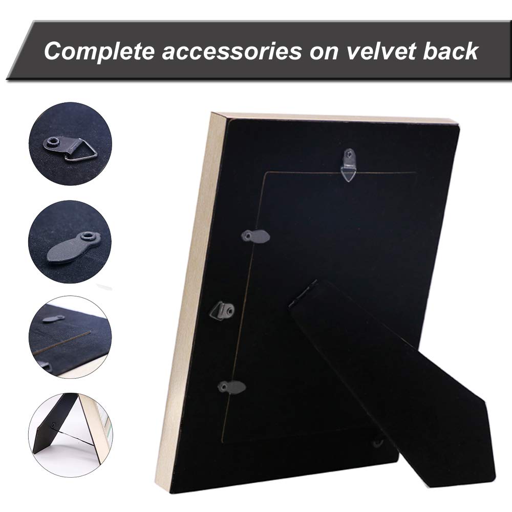 Meetart 5x7 Inch 3 Pack Wall Mirror Photo Frames - Elegant Tabletop & Hanging Picture Frames for Home Decor, Wedding Photos, Family Portraits & Office Display