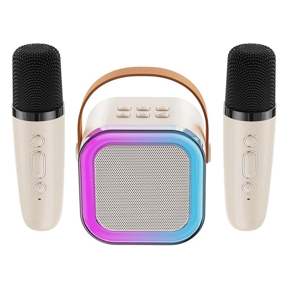 Portable Bluetooth Speaker with Wireless Microphone - Mini Outdoor Karaoke Speaker, High Volume with Card Subwoofer - Perfect for Kids Gifts, Parties, Camping & Travel Entertainment