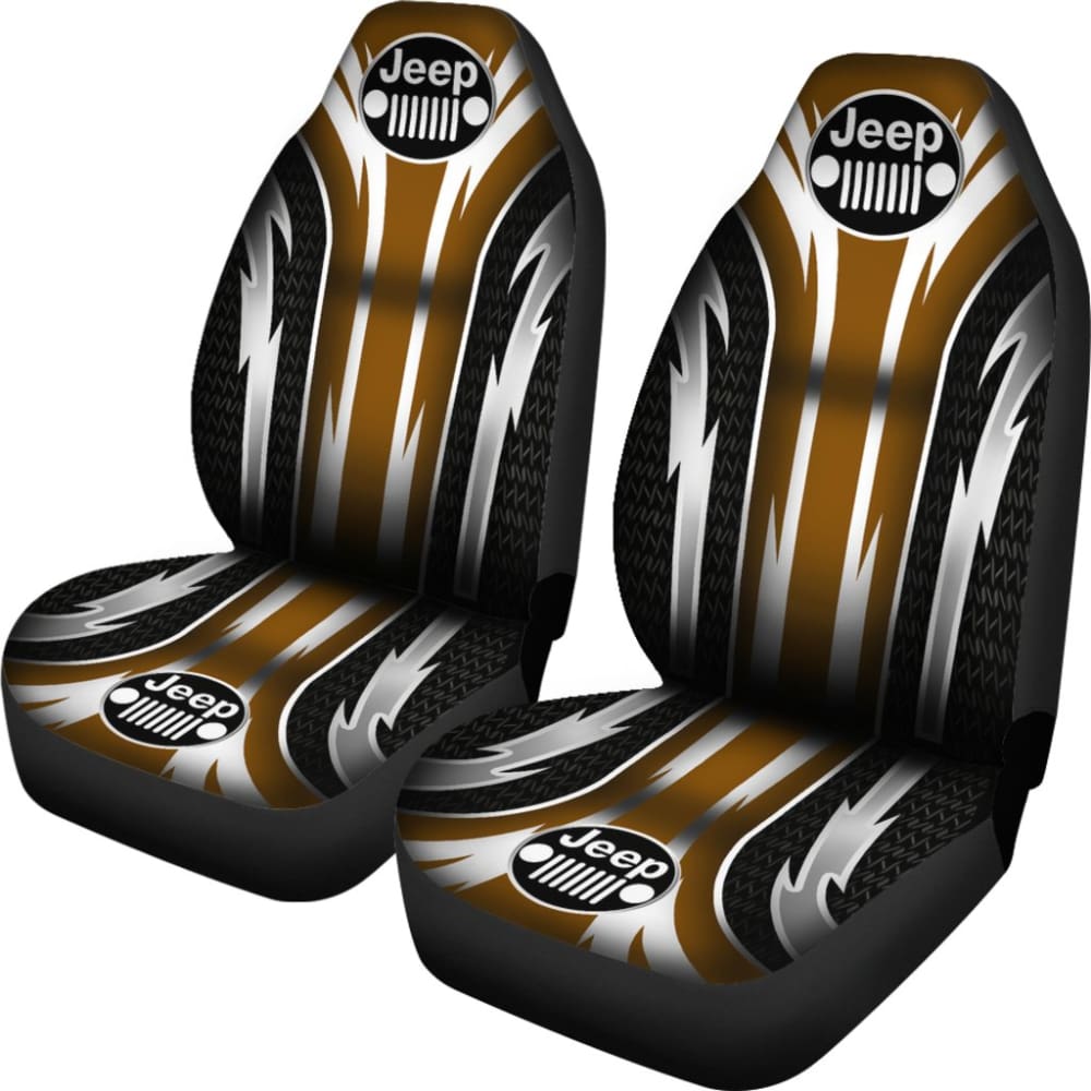 2 Front Jeep Seat Covers in Brown (144627) - Durable & Custom Fit for Wrangler, Cherokee & Grand Cherokee - Perfect for Off-Roading, Camping & Daily Commute