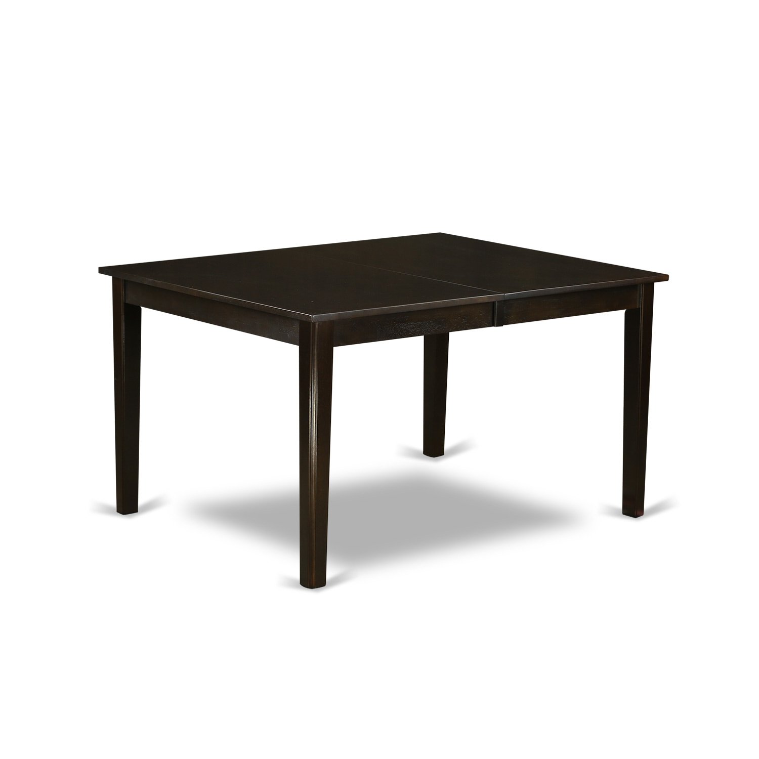 East West Furniture HEBO5-CAP-W 5-Piece Cappuccino Dining Set with 42x72 Inch Rectangle Pedestal Table & 4 Chairs - Modern Kitchen Furniture for Small Spaces, Breakfast Nooks & Apartment Dining Rooms