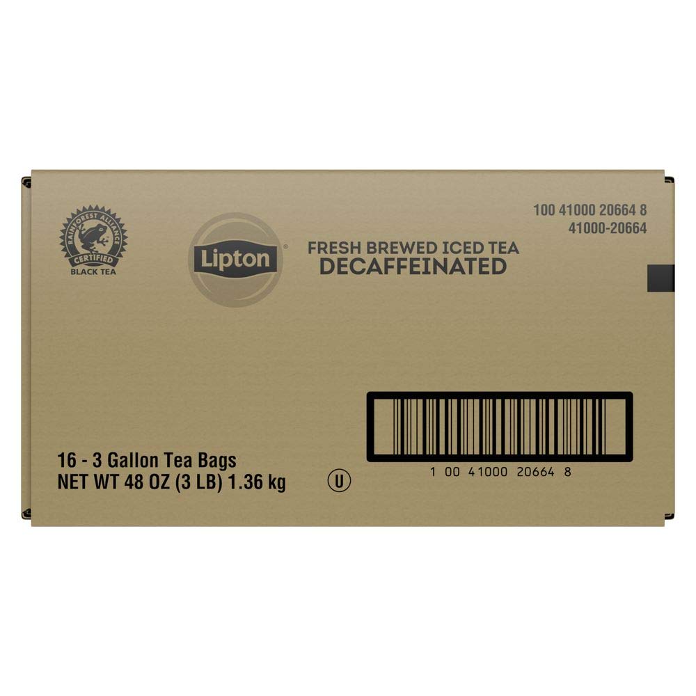Lipton Decaffeinated Tea Bags - 100% Natural Black Tea, Caffeine-Free, 40 Count - Perfect for Relaxation, Evening Tea Time & Sensitive Stomachs