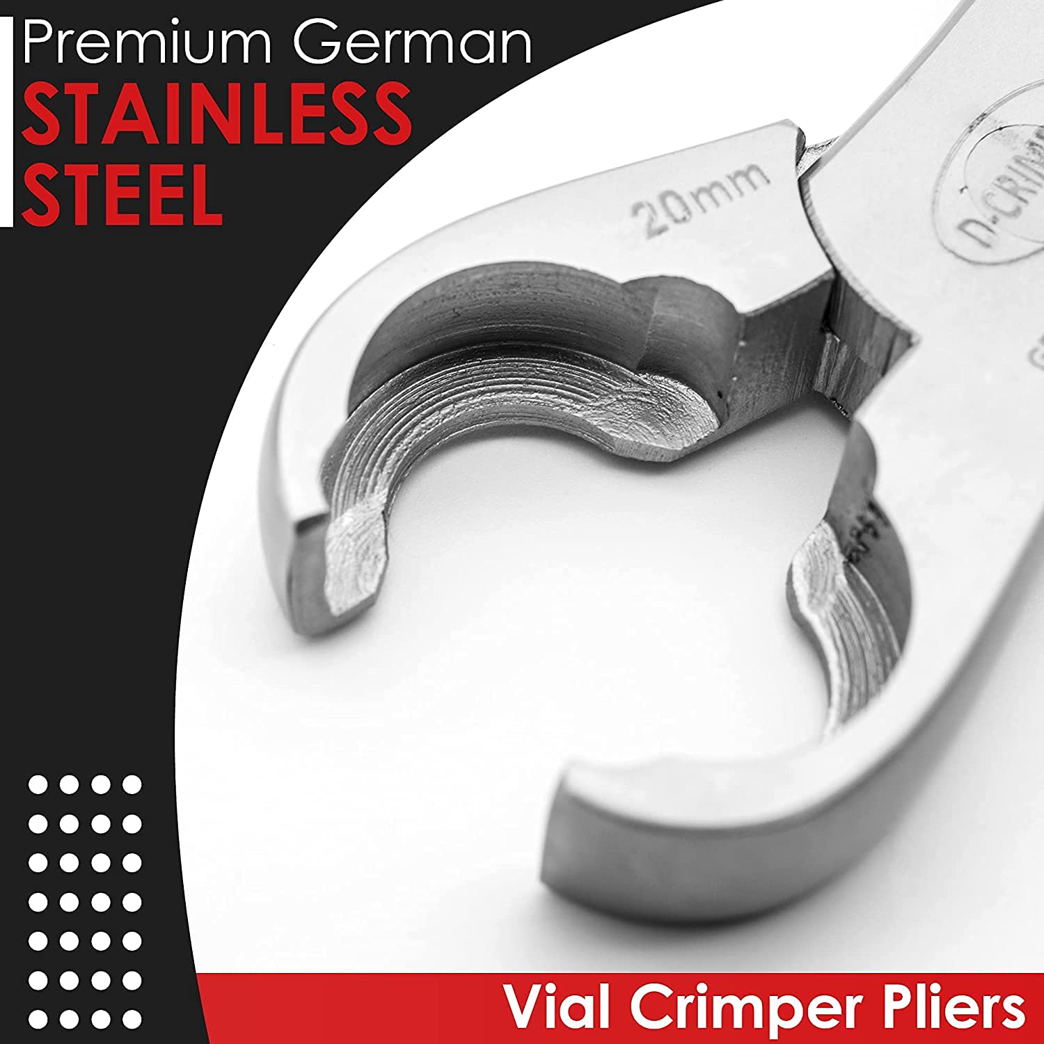 Vial Crimper Pliers - 20mm Aluminum Sealing Tool for Vials & Bottles (5 Pack) - Ideal for Pharmacy, Lab, and DIY Essential Oil Bottling