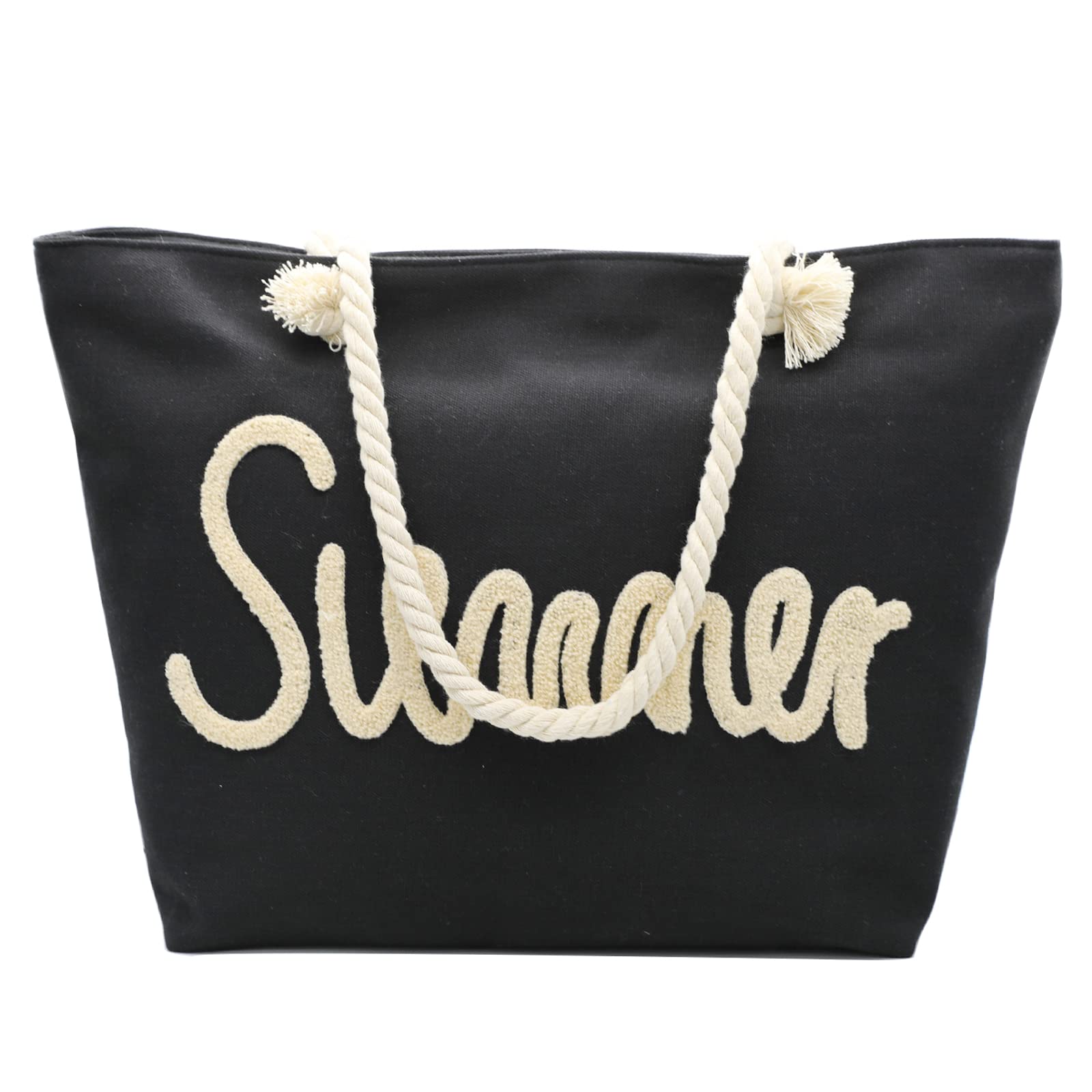 JNF Large Beach Tote Bags for Women - Waterproof Summer Shoulder Bag with Zipper - Perfect for Beach Vacations, Pool Parties & Travel Accessories