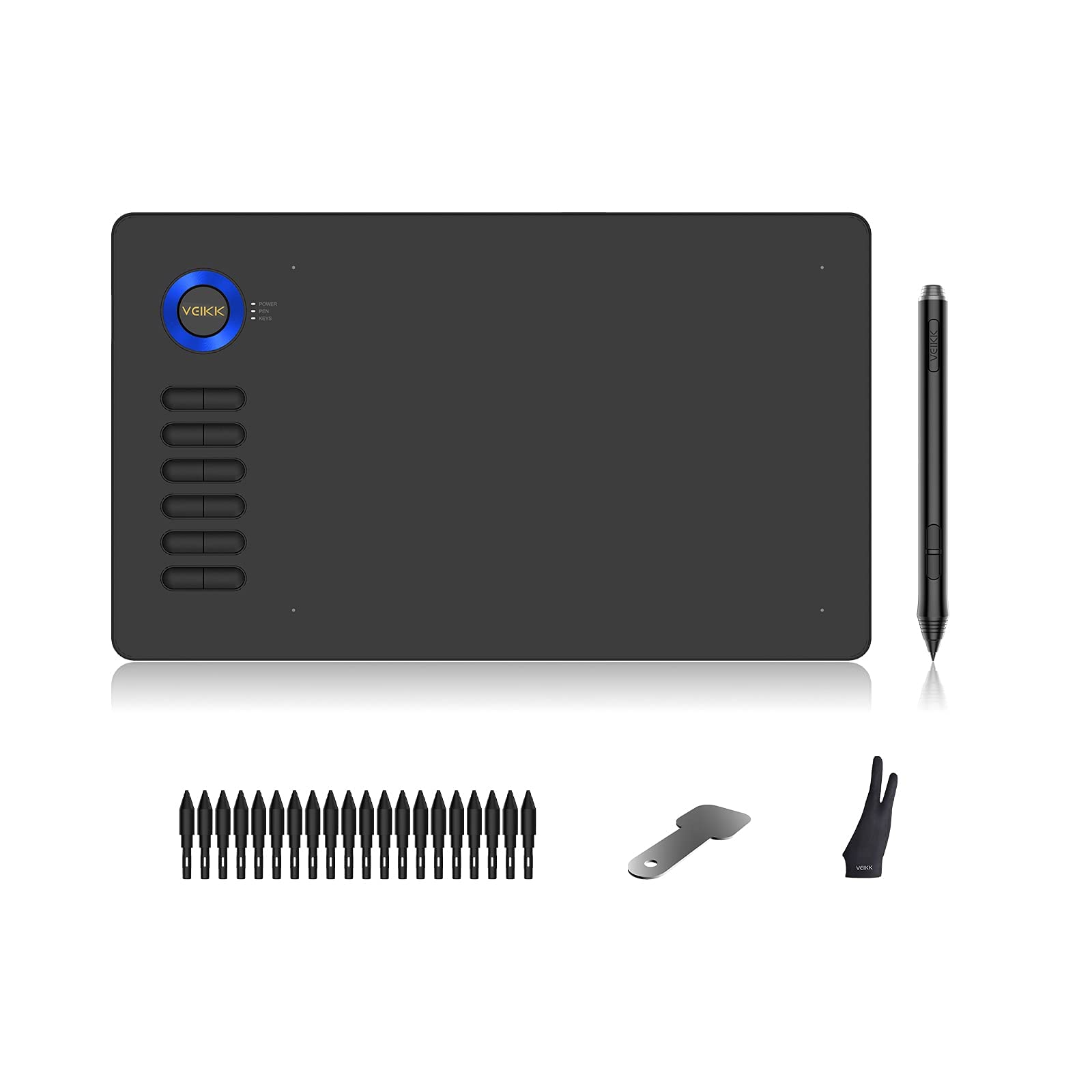 VEIKK A15 10x6 Inch Graphics Drawing Tablet with 8192 Pressure Levels & 12 Hot Keys - Digital Art Pen Tablet for Painting, Design, Online Teaching - Compatible with Windows, Mac, Linux & Android - Perfect for Artists, Designers & Remote Educators