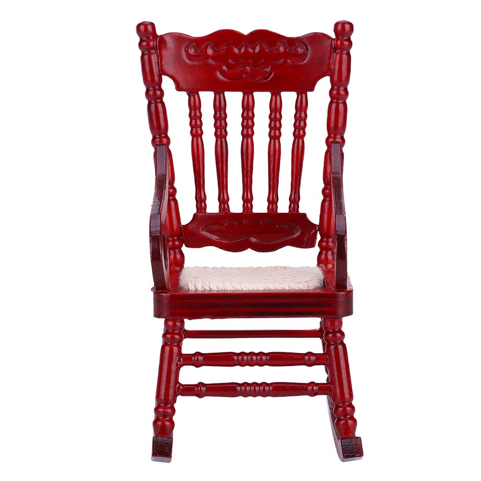 1:12 Scale Miniature Wooden Rocking Chairs - Set of 1 Dollhouse Furniture for Christmas Decor, DIY Doll Accessories & Model House Display | Perfect for Holiday Displays, Collectors & Miniature Enthusiasts