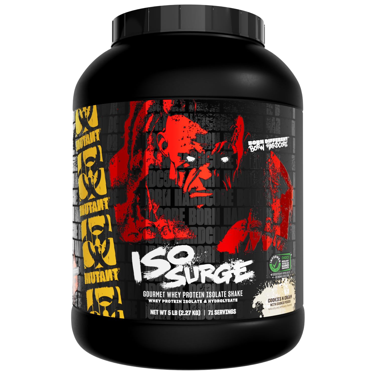 Mutant ISO Surge Whey Protein Isolate Powder - Fast Muscle Recovery & Growth, 5 lb Cookies & Cream Flavor - Post-Workout & Fitness Supplement for Strength & Bulk
