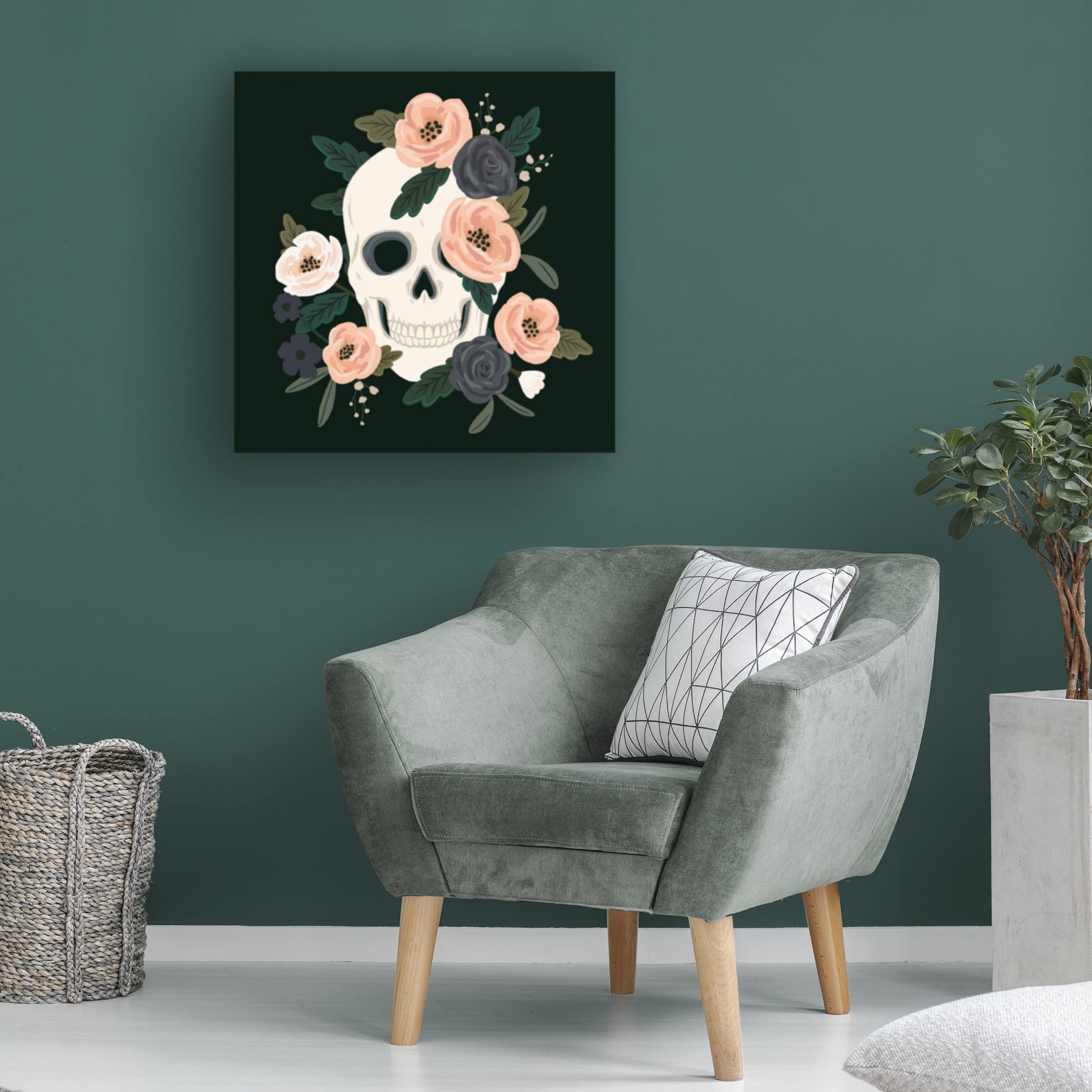 Victoria Barnes 'Skull And Snake III' Canvas Wall Art Print - Gothic Home Decor for Living Room, Bedroom & Office | Trademark Fine Art Collection