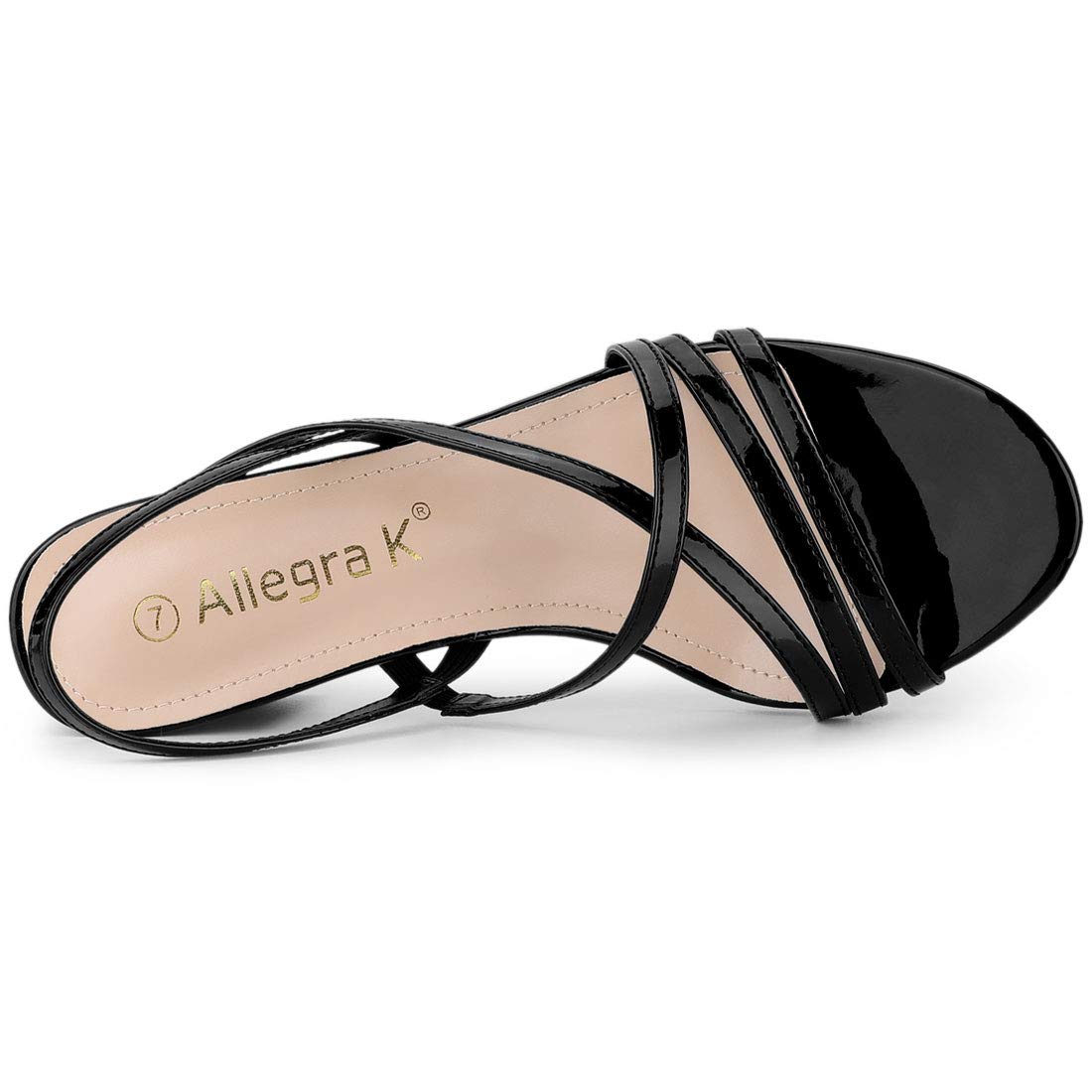 Allegra K Women's Strappy Slingback Chunky Heel Slide Sandals - Comfortable Summer Dressy Shoes for Weddings, Parties & Beach Vacations