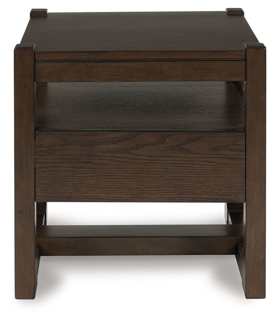 Breckington Dark Brown Square End Table - Stylish and Durable Living Room Side Table for Sofa, Bed, or Lounge - Perfect for Home Decor and Small Spaces