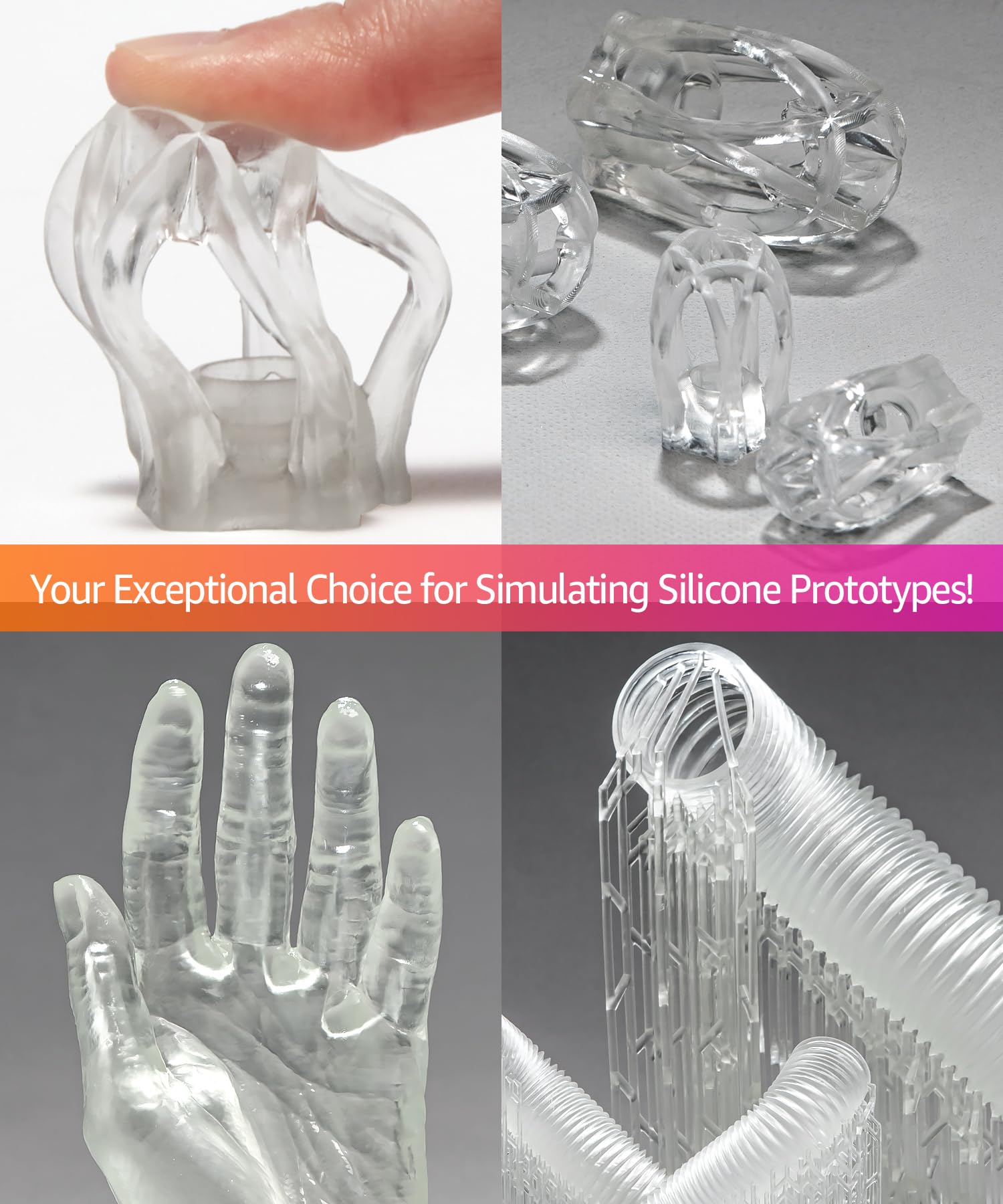 3DMaterials SuperElastic 3D Printer Resin - 60A Softness Flexible Resin for Cosplay, Prosthetics & Medical Models (5000g, Clear) | High-Quality Korean-Made Photopolymer for Smooth Printing & Realistic Silicone Simulation