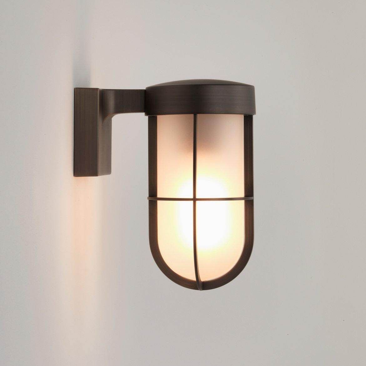 Waterproof IP44 Frosted Glass Bathroom Wall Light with Bronze Finish - Perfect for Cabin, Vanity, and Powder Room Lighting