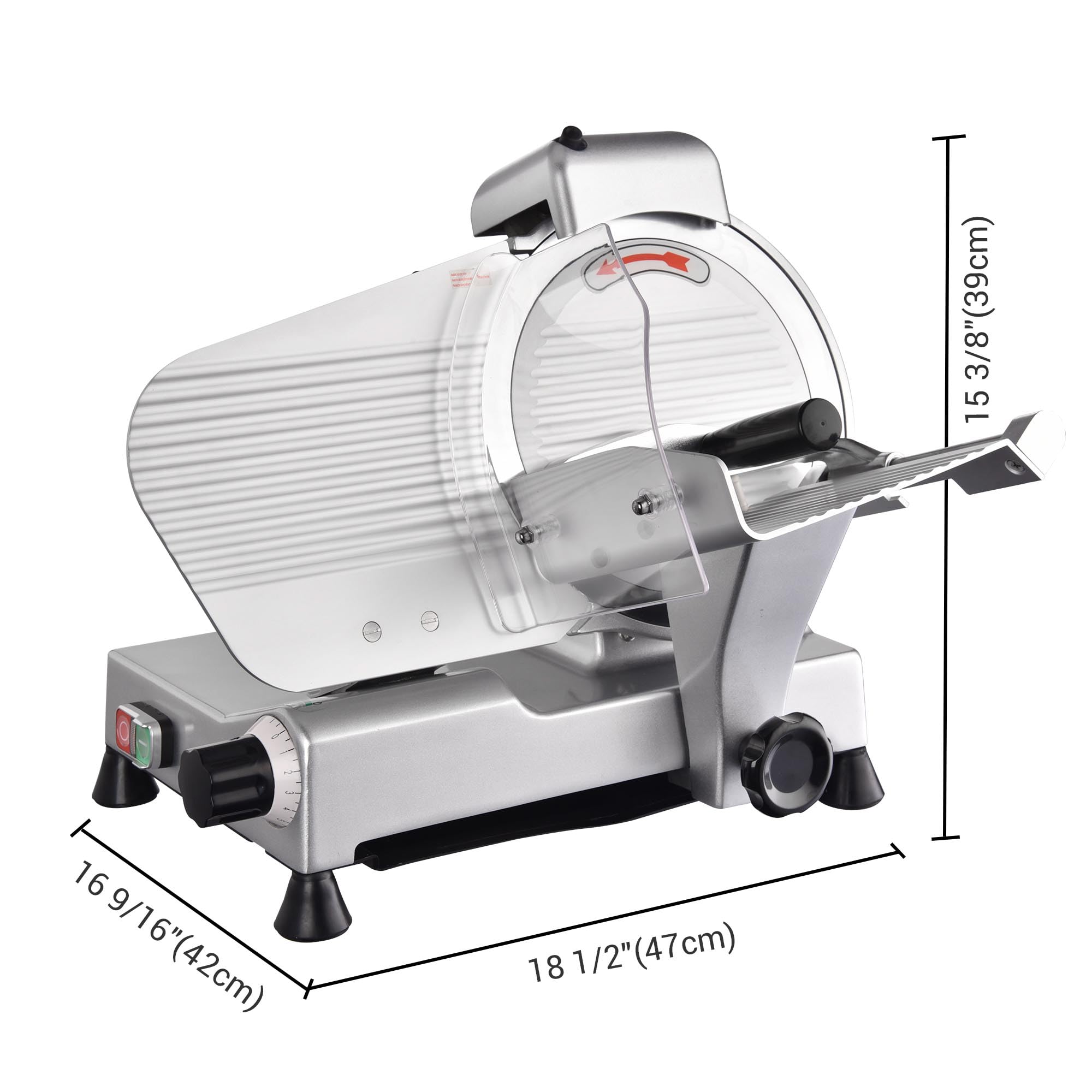 WeChef 10-Inch Commercial Electric Meat Slicer - 240W Stainless Steel Deli & Cheese Slicer with 0-12mm Adjustable Thickness - Perfect for Restaurants, Delis, Catering & Home Kitchen Use - Ideal for Slicing Meats, Cheeses, Vegetables & More