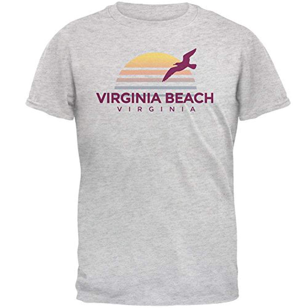 Virginia Beach Men's Light Heather Grey 4XL T-Shirt - Perfect for Beach Days, Summer Outings & Casual Wear